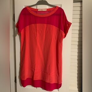 Marie Oliver Pink and Coral Colorblock Mini Dress